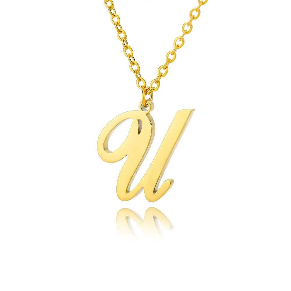 Dainty Initial Letter Necklaces For Women Gold Color Minimalist  Stainless Steel Initial Necklace Femme Wedding Jewelry Gift Smart_Life_Tech