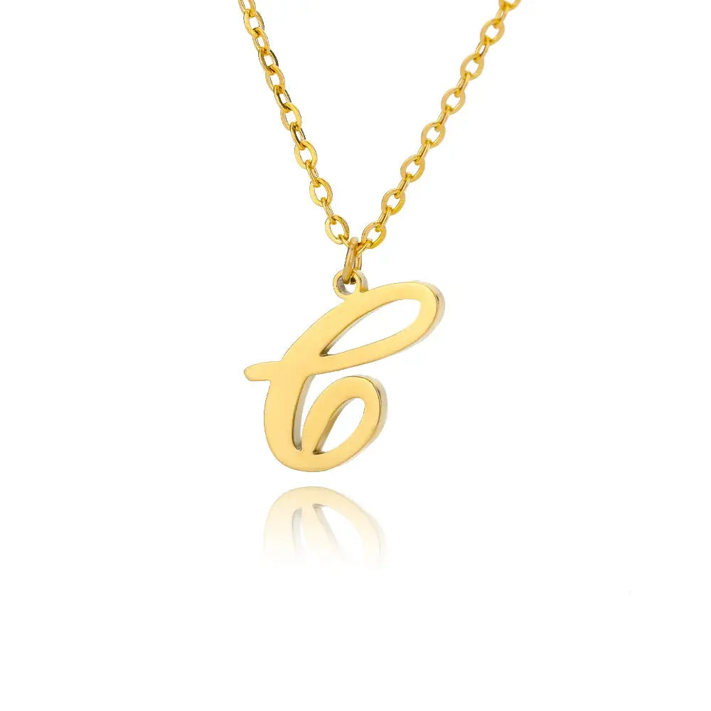 Dainty Initial Letter Necklaces For Women Gold Color Minimalist  Stainless Steel Initial Necklace Femme Wedding Jewelry Gift Smart_Life_Tech