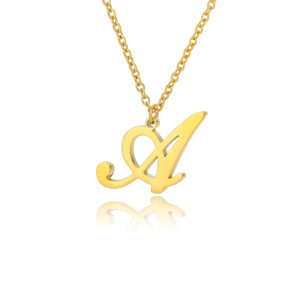 Dainty Initial Letter Necklaces For Women Gold Color Minimalist  Stainless Steel Initial Necklace Femme Wedding Jewelry Gift Smart_Life_Tech