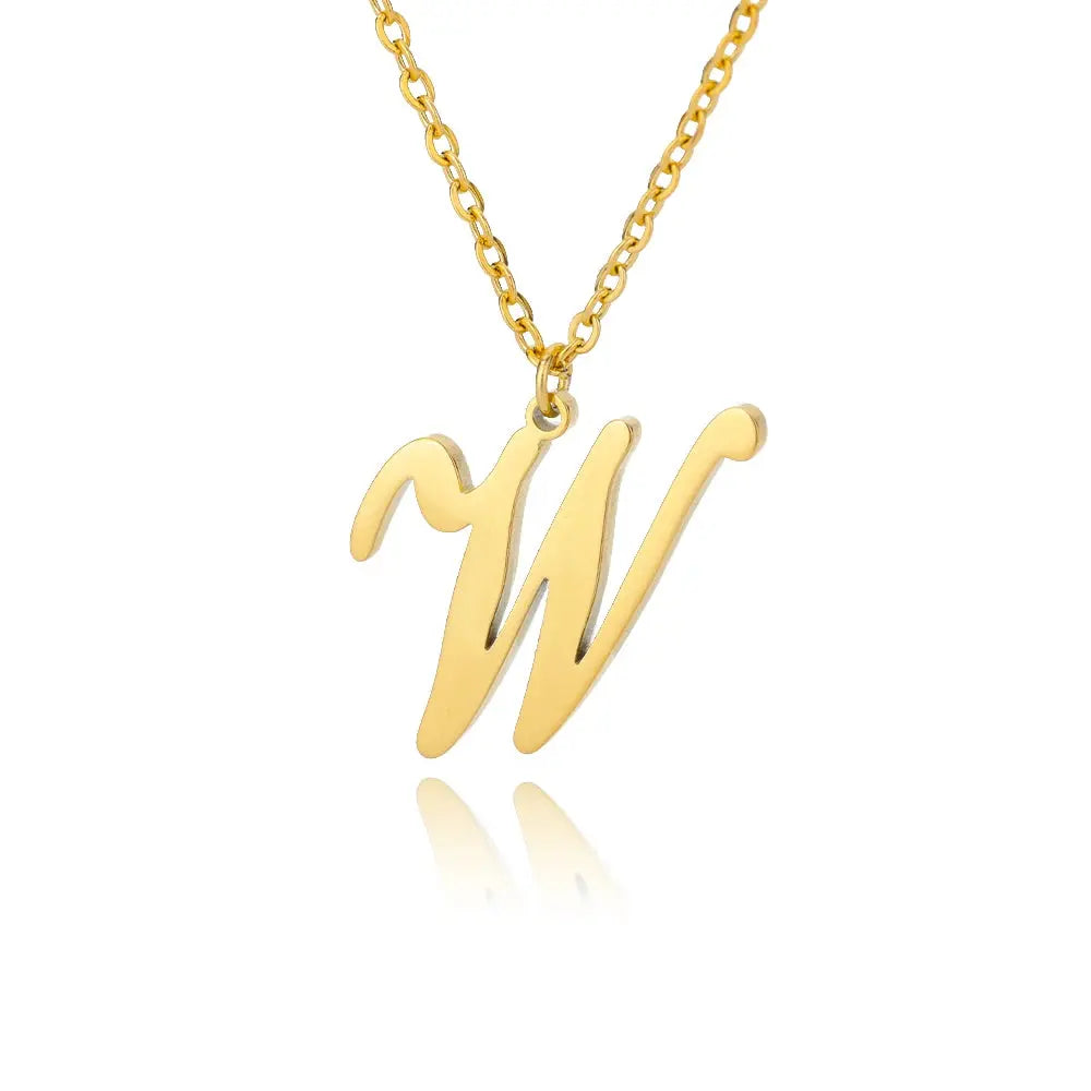 Dainty Initial Letter Necklaces For Women Gold Color Minimalist  Stainless Steel Initial Necklace Femme Wedding Jewelry Gift Smart_Life_Tech