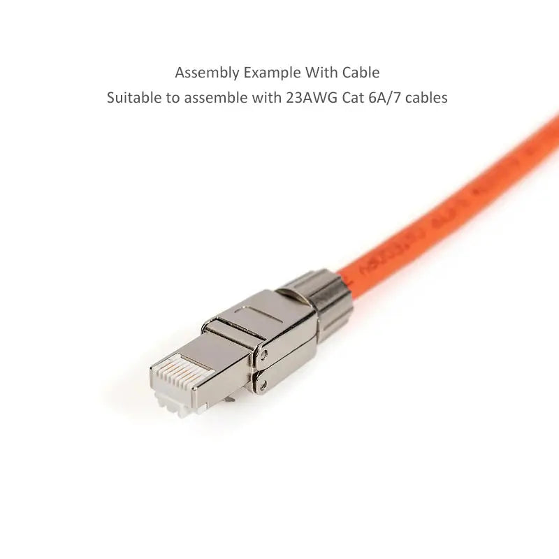 RJ45 8P8C Cat 6A Cat7 Field Connector Full Shielded Termination Plug Toolless Modular Plug for 23AWG Solid Installation Cables Smart_Life_Tech