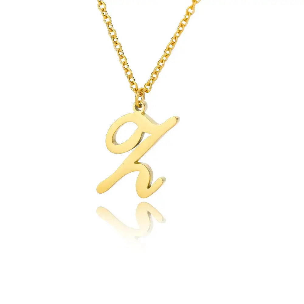 Dainty Initial Letter Necklaces For Women Gold Color Minimalist  Stainless Steel Initial Necklace Femme Wedding Jewelry Gift Smart_Life_Tech