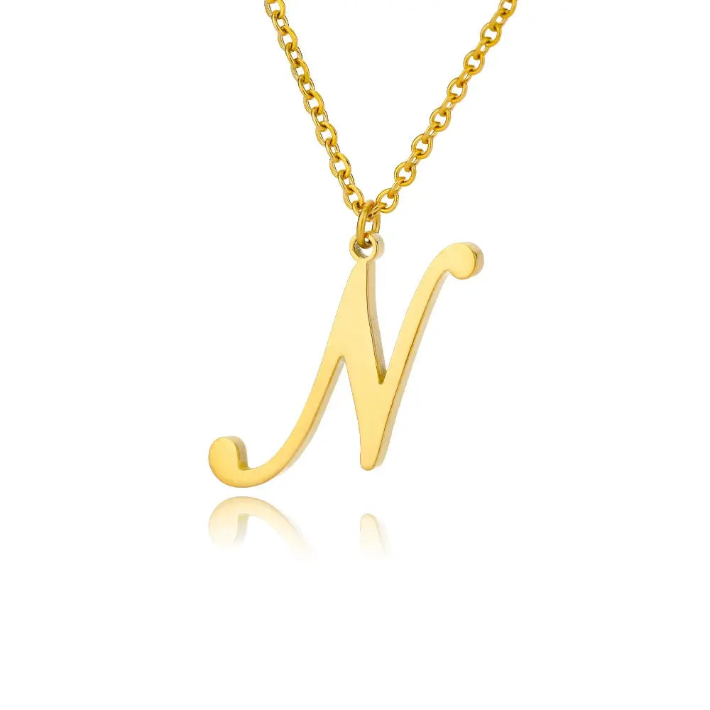 Dainty Initial Letter Necklaces For Women Gold Color Minimalist  Stainless Steel Initial Necklace Femme Wedding Jewelry Gift Smart_Life_Tech