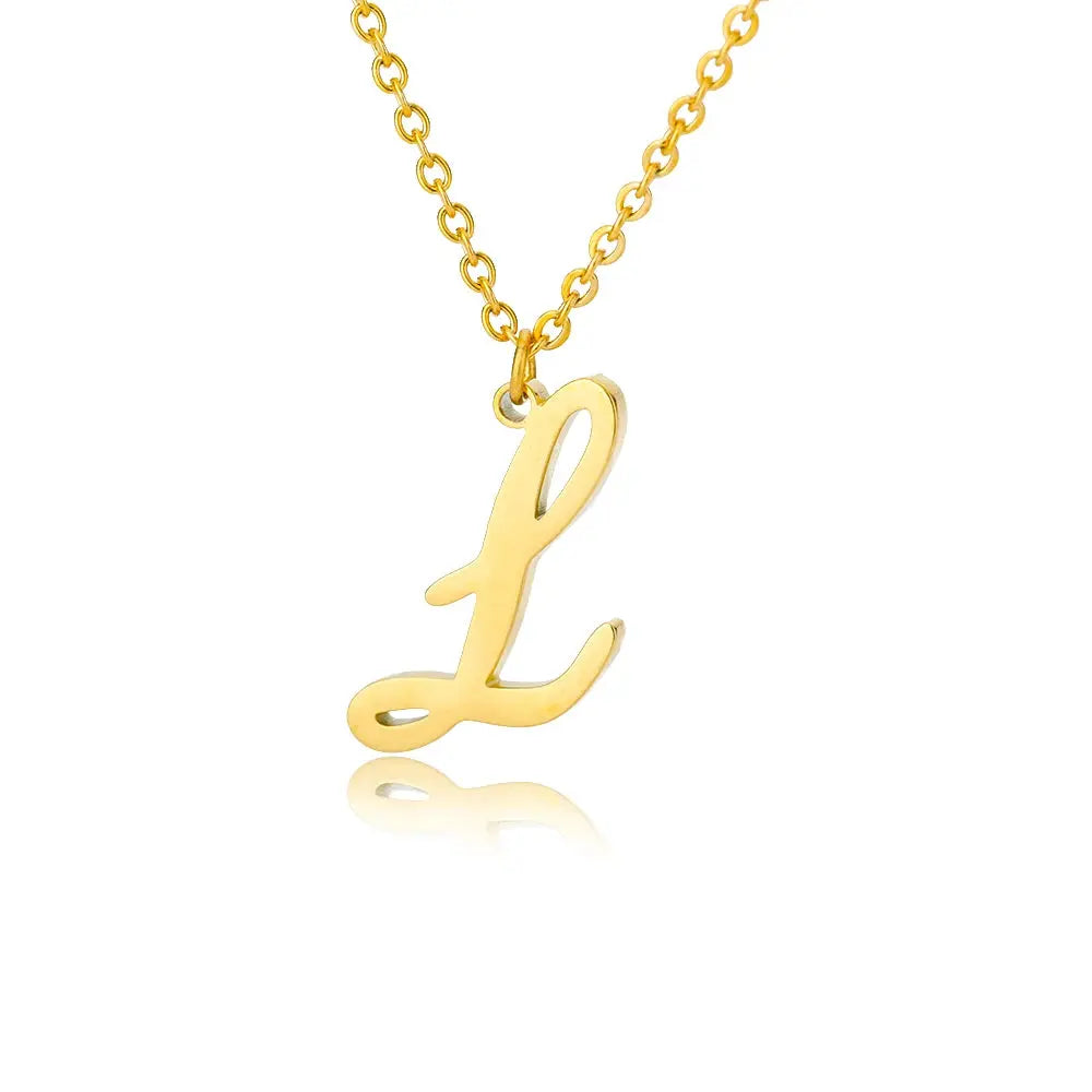 Dainty Initial Letter Necklaces For Women Gold Color Minimalist  Stainless Steel Initial Necklace Femme Wedding Jewelry Gift Smart_Life_Tech