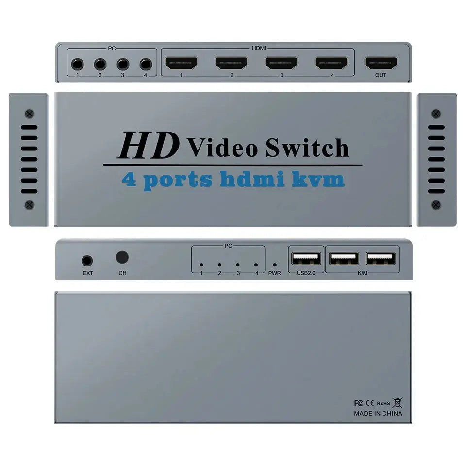 4K Switch KVM HDMI Switcher 4-port USB HDMI KVM Switch 4X1 4kX2K/30HZ HDCP 1.2 for PC laptop windows&macs Smart_Life_Tech