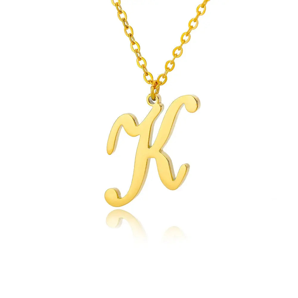 Dainty Initial Letter Necklaces For Women Gold Color Minimalist  Stainless Steel Initial Necklace Femme Wedding Jewelry Gift Smart_Life_Tech