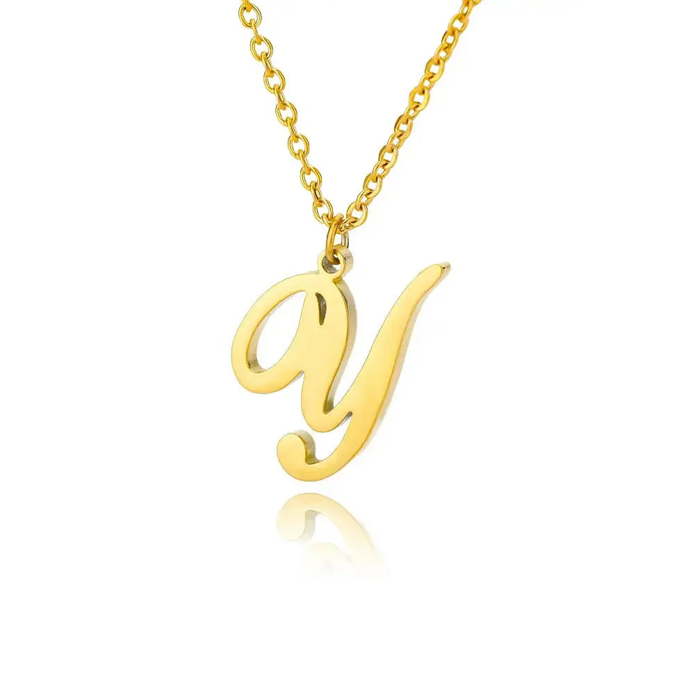 Dainty Initial Letter Necklaces For Women Gold Color Minimalist  Stainless Steel Initial Necklace Femme Wedding Jewelry Gift Smart_Life_Tech