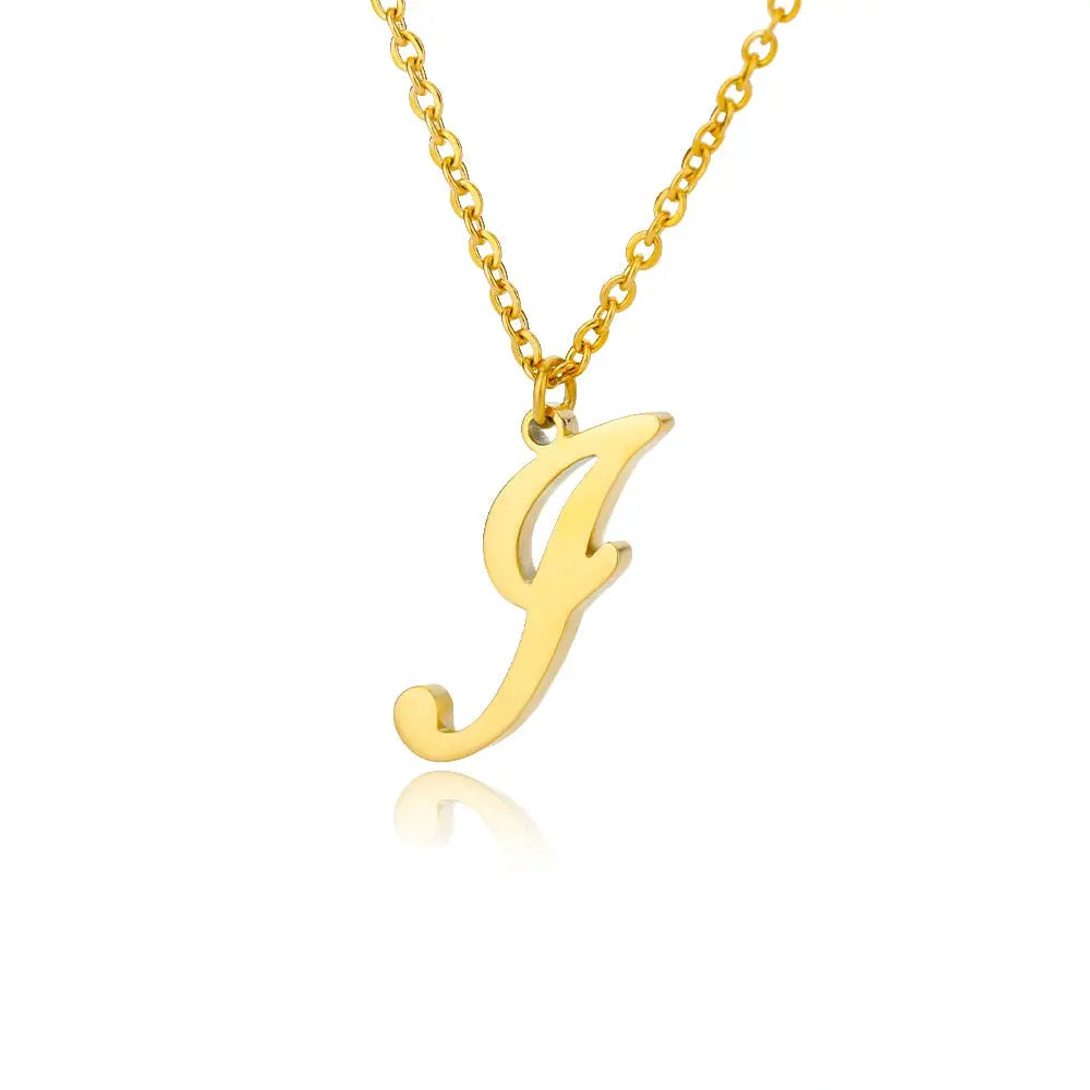 Dainty Initial Letter Necklaces For Women Gold Color Minimalist  Stainless Steel Initial Necklace Femme Wedding Jewelry Gift Smart_Life_Tech