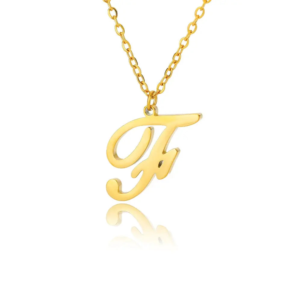 Dainty Initial Letter Necklaces For Women Gold Color Minimalist  Stainless Steel Initial Necklace Femme Wedding Jewelry Gift Smart_Life_Tech