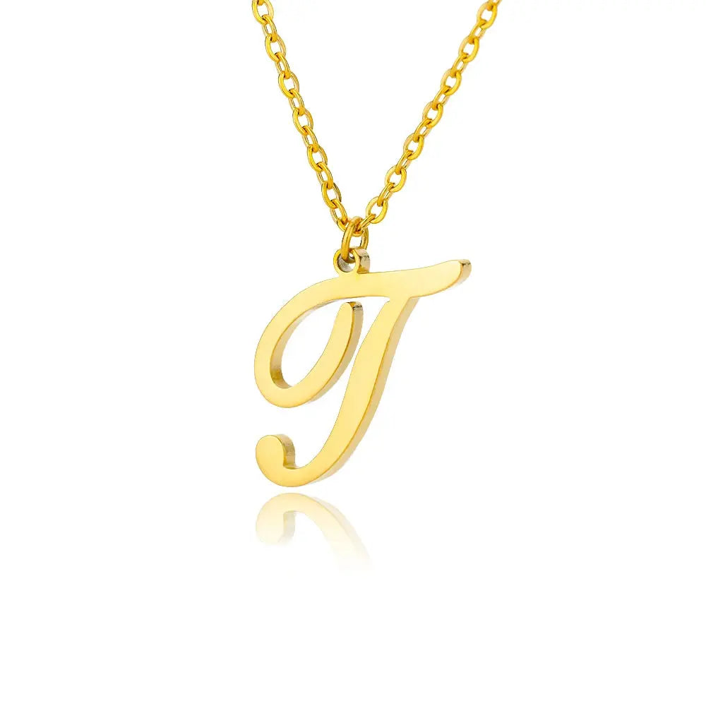 Dainty Initial Letter Necklaces For Women Gold Color Minimalist  Stainless Steel Initial Necklace Femme Wedding Jewelry Gift Smart_Life_Tech