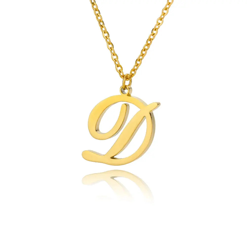 Dainty Initial Letter Necklaces For Women Gold Color Minimalist  Stainless Steel Initial Necklace Femme Wedding Jewelry Gift Smart_Life_Tech