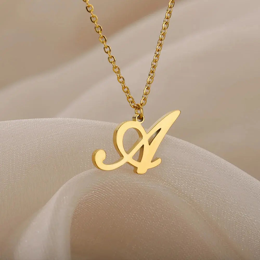 Dainty Initial Letter Necklaces For Women Gold Color Minimalist  Stainless Steel Initial Necklace Femme Wedding Jewelry Gift Smart_Life_Tech