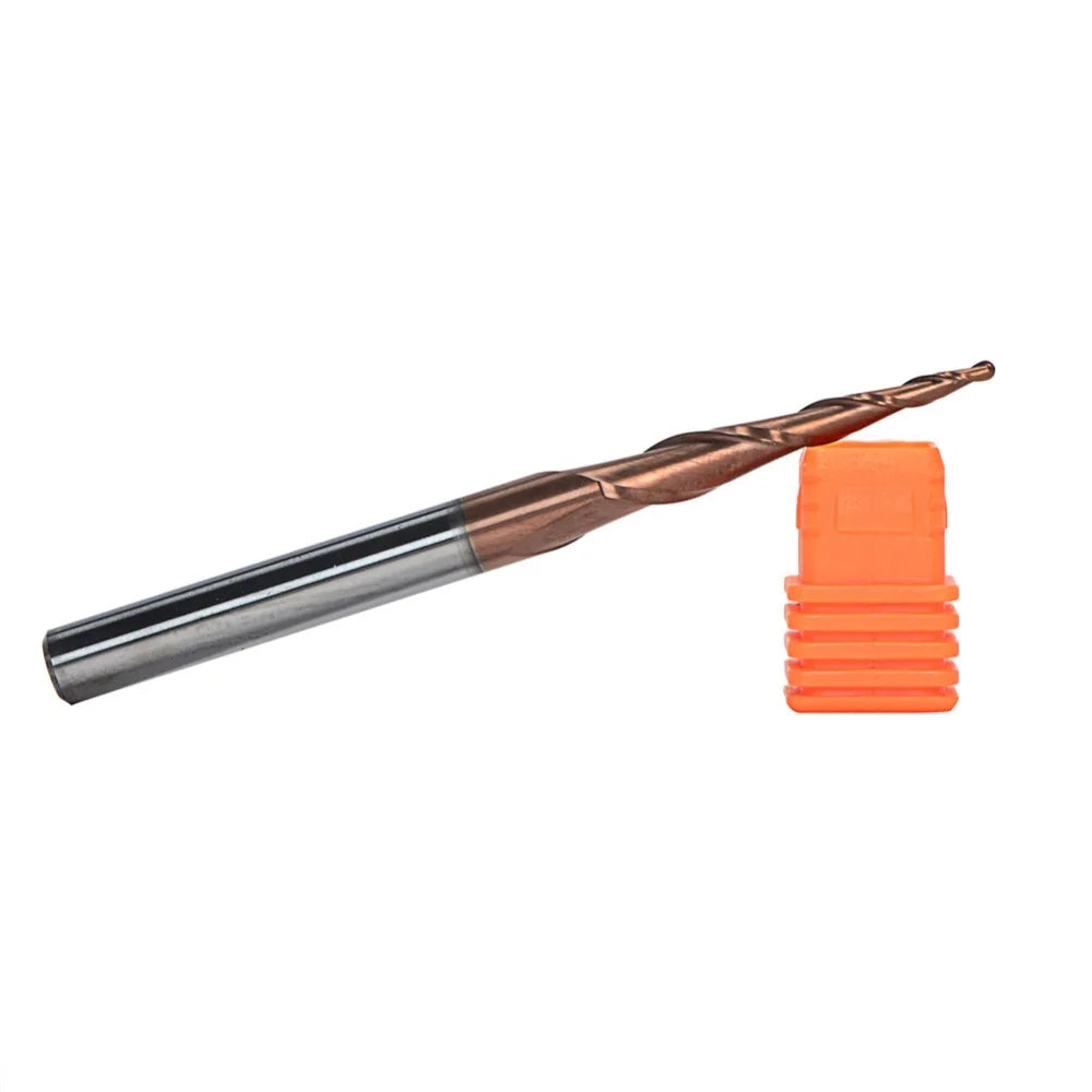 HRC62 Solid Carbide Ball Nose Tapered End Mills Carving Bit Engraving Router Bits Taper Wood Metal Milling Cutters Endmill