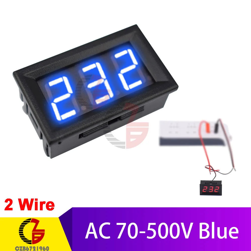 2 3 Wires 0.56" LED Digital Voltmeter Voltage Meter Car Motorcycle Volt Tester Detector DC 12V Capacity Monitor Red Green Blue
