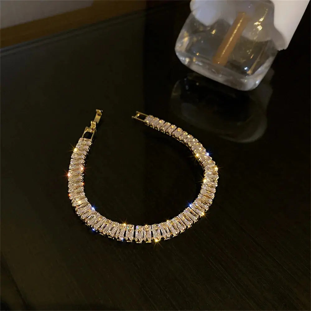 Stainless Steel Tennis Bracelets For Women Adjustable AAA Cubic Zirconia Crystal Choker Bead Chain Pendant Necklace Fine Jewelry Smart_Life_Tech