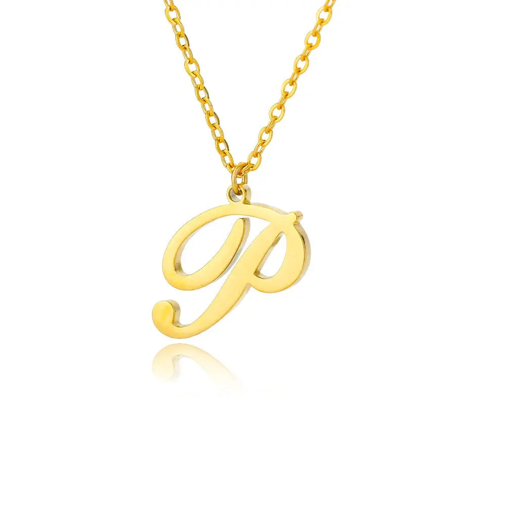 Dainty Initial Letter Necklaces For Women Gold Color Minimalist  Stainless Steel Initial Necklace Femme Wedding Jewelry Gift Smart_Life_Tech