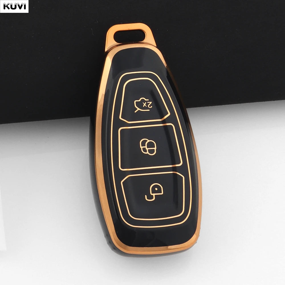 New TPU Car Smart Key Case Cover Shell For Ford Focus 3 4 ST Mondeo MK3 MK4 Fiesta Fusion Kuga Ecosport Protect Fob Accessories