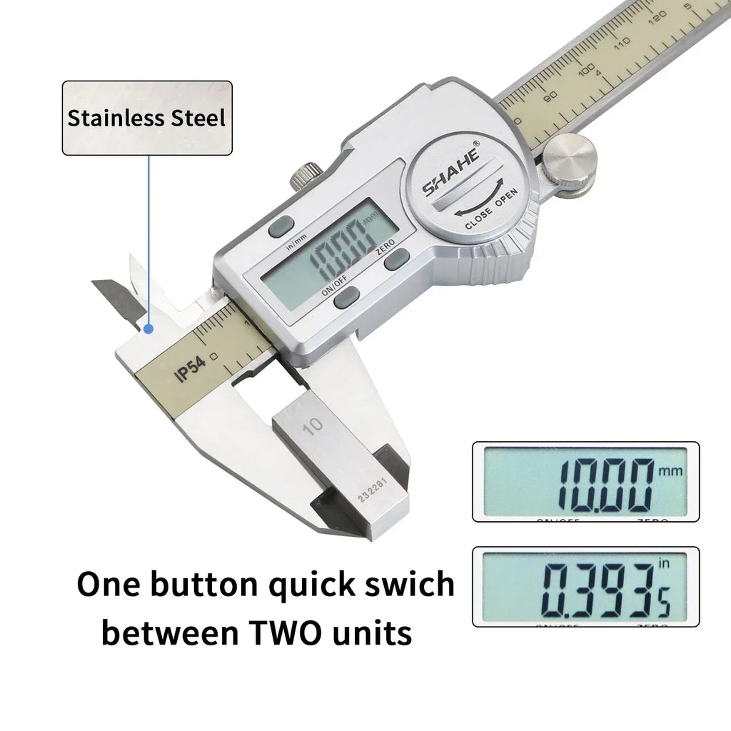 Shahe Calipers 0-150 mm Vernier Caliper Micrometer Gauge IP54 Digital Vernier Caliper Measuring Tool 0.01 Digital Caliper