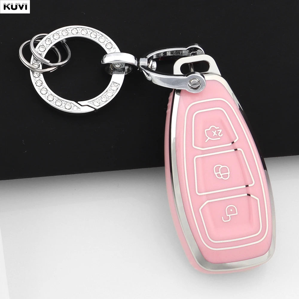 New TPU Car Smart Key Case Cover Shell For Ford Focus 3 4 ST Mondeo MK3 MK4 Fiesta Fusion Kuga Ecosport Protect Fob Accessories