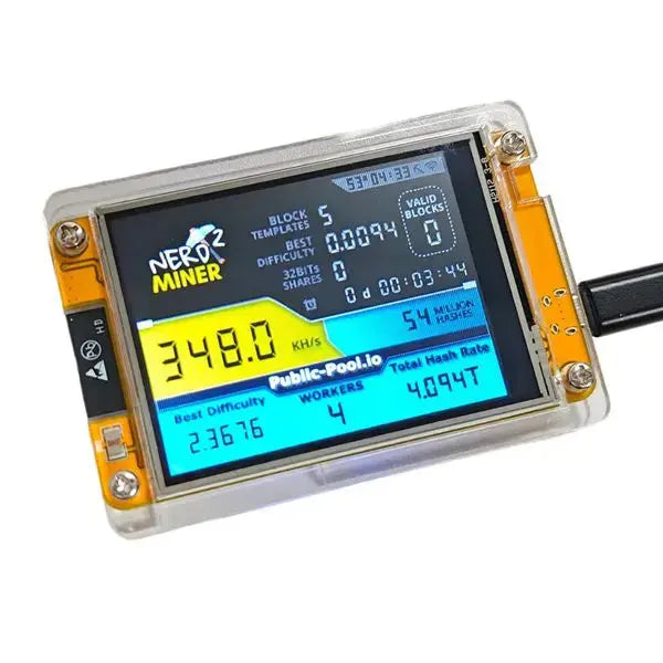 Brand New Nerdminer V3 2.8-Inch BTC Solo Lottery Nerd Miner Crypto Bitcoin Miner Solo Mining Machine SmartLifeTech