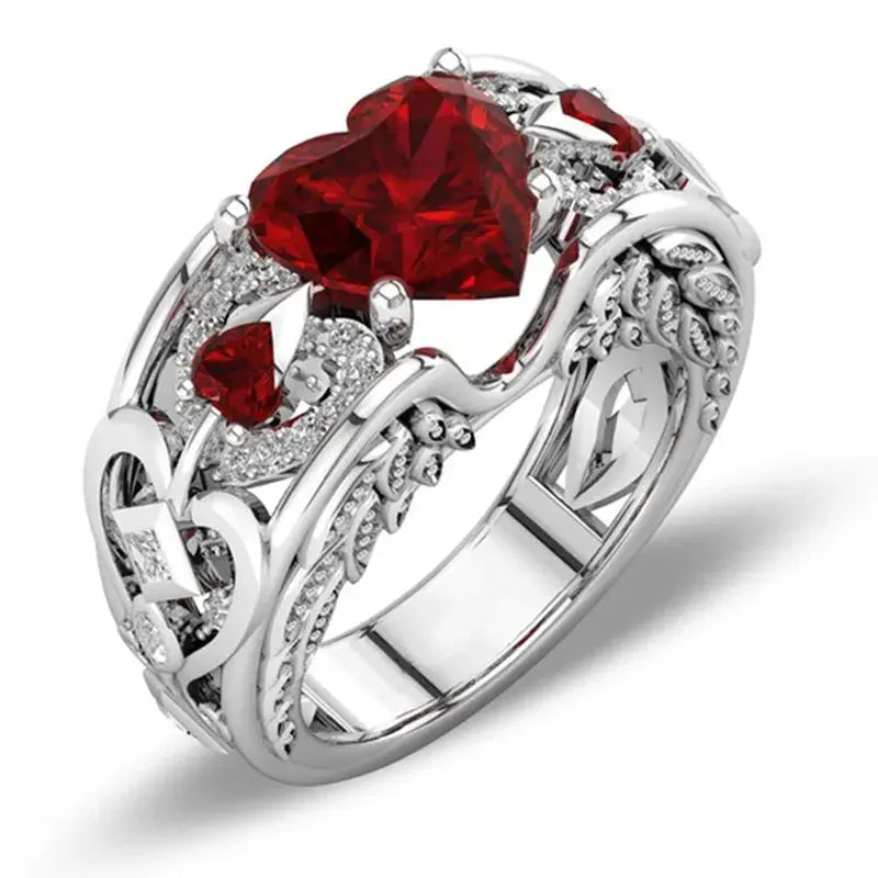 Classic 5 Color Authentic 925 Sterling Silver Ring Multicolor Love Heart Zircon Ring Wedding Jewelry Gift for Mother Anel Bijoux Smart_Life_Tech