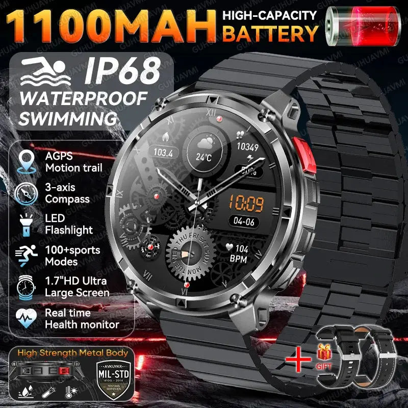 2026 New T-Rex3 Ultra 1100mAh Super Capacity Battery Adult Men Smart Watch 1.7" Large Screen Call 5ATM Waterproof Sports Watches Smart_Life_Tech