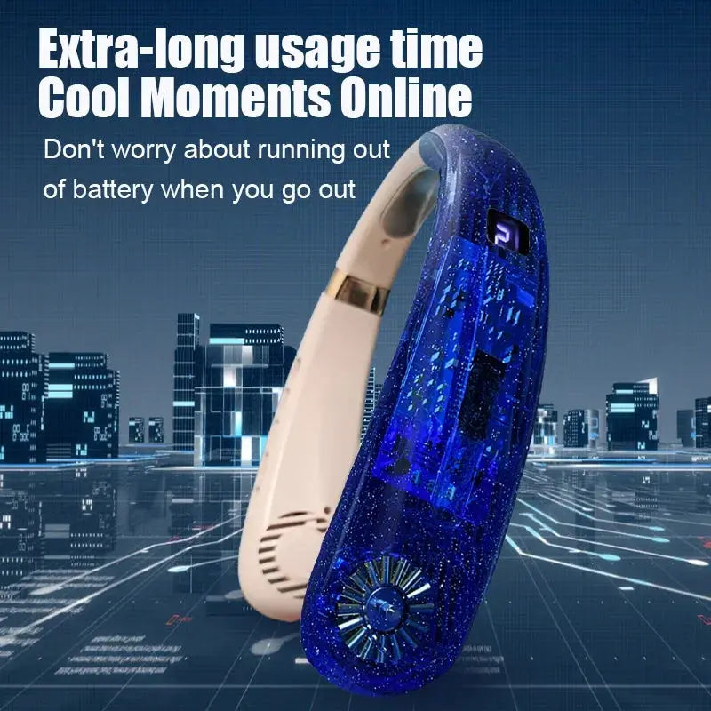 JKUOO Personal Neck Fan - 5-Speed Soft Silicone - Gym-Goers/Dog Walkers/Office Staff - Gym/Office/Park Cooler - Summer Sale Smart_Life_Tech