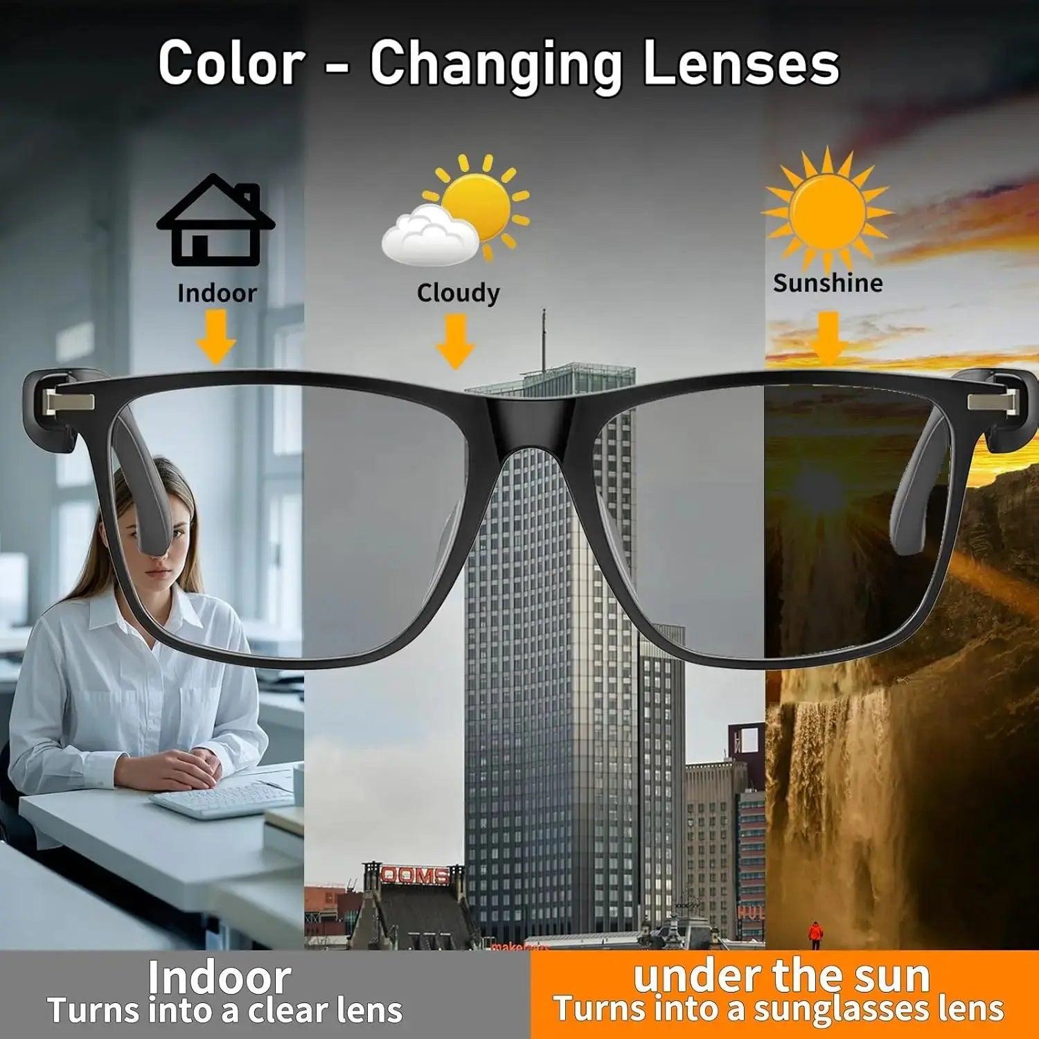AI Translation Smart Glasses with photochromic lenses, support 160+ languages real-time translation Smart_Life_Tech