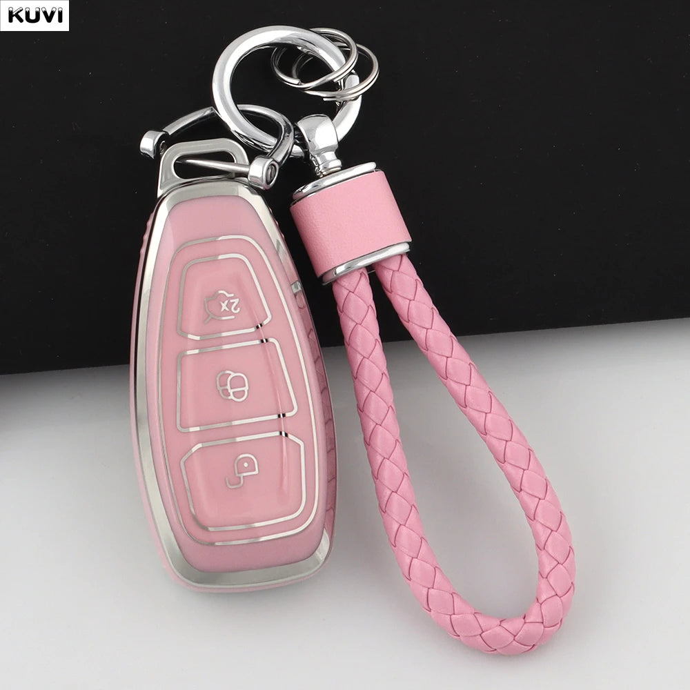 New TPU Car Smart Key Case Cover Shell For Ford Focus 3 4 ST Mondeo MK3 MK4 Fiesta Fusion Kuga Ecosport Protect Fob Accessories