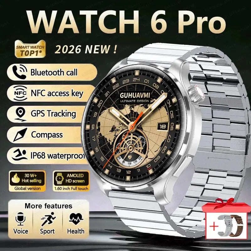 2026 New GPS SmartWatch BluetoothCall IP68 Waterproof AMOLED Screen Custom AOD Watch Face Sport Smartwatch Men Women Android iOS Smart_Life_Tech