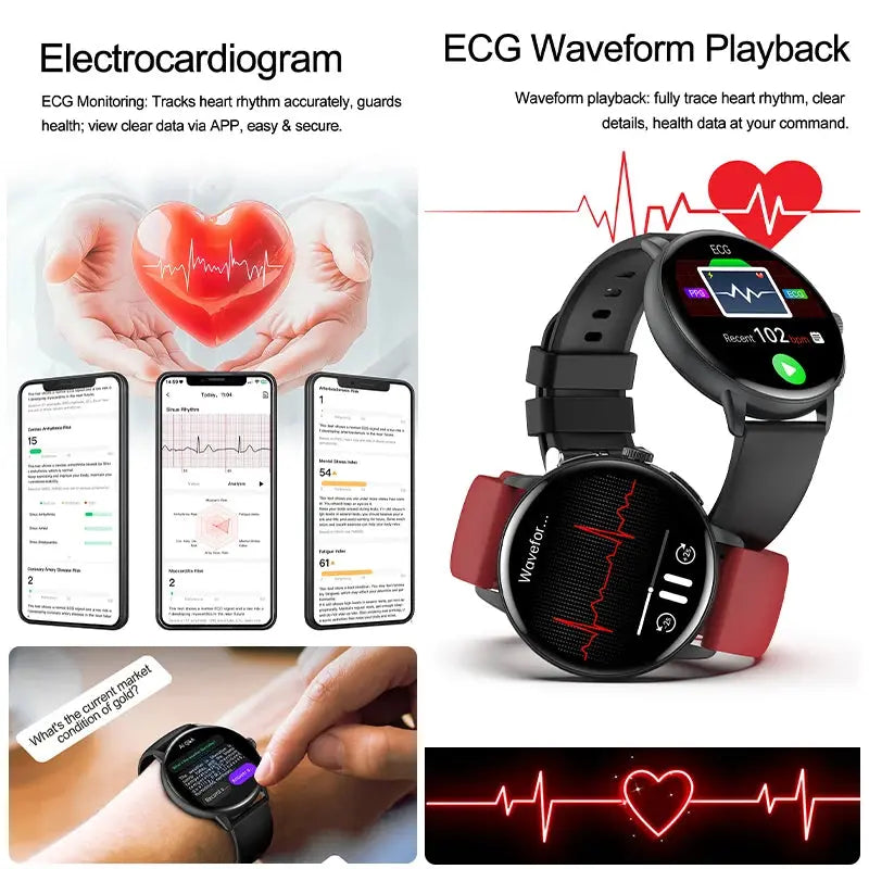 2026 New physical health Analysis Uric Acid Smart Watch Body Fat ECG+PPG BP Blood Oxygen HD Clock BT Call Smart Watch Men Women Smart_Life_Tech