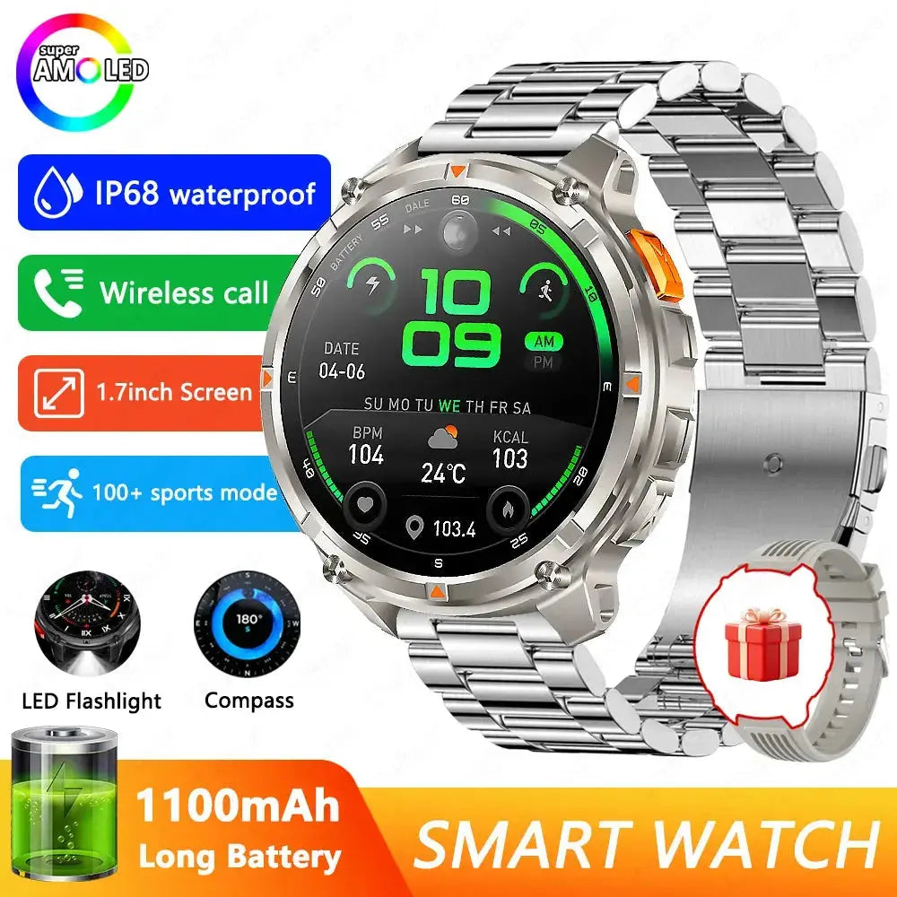 2026 New T-Rex3 Pro 1100mAh Battery Smart Watch GPS path 5ATM Waterproof Sports Run tracker Outdoors Compass Military Smartwatch Smart_Life_Tech
