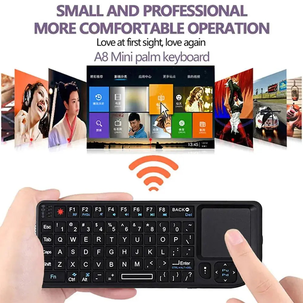 A8 Mini Wireless Keyboard 2.4G 7 Color Backlit 3 in1 Handheld Keyboard with Touchpad Air Mouse for Android TV Box PC Tablet Smart_Life_Tech