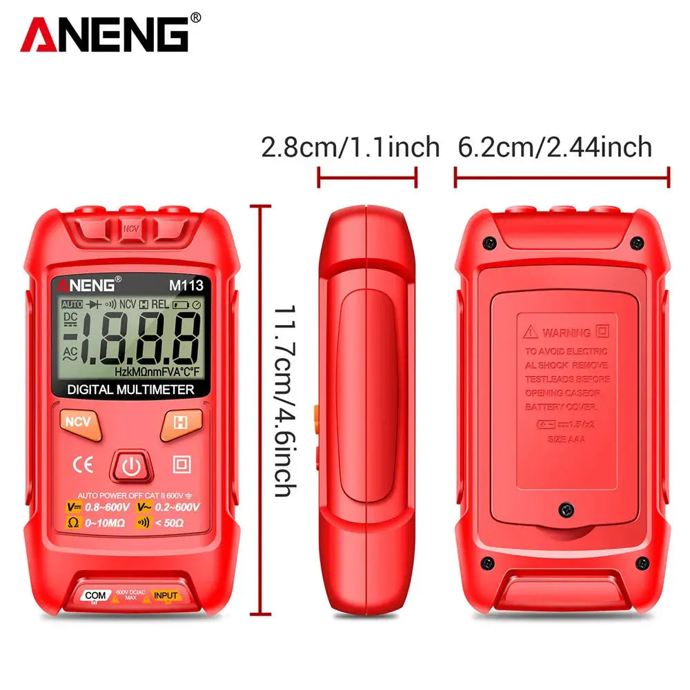 ANENG M113 Inteligent Multimeter 1999 Count Digital AC/DC Voltage Meter Ohm NCV Measuring Mini Instruments Electricity Test Tool Smart_Life_Tech