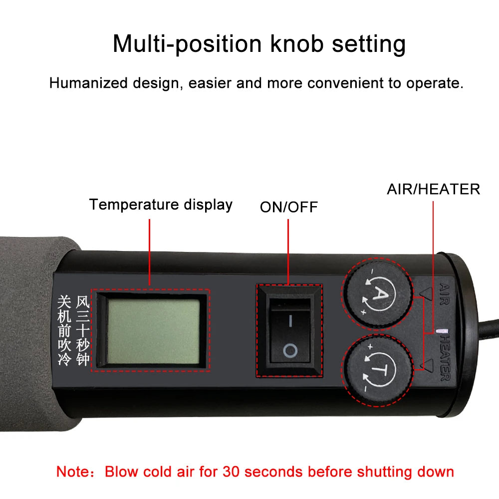 220V LCD digital Heat gun Hot Air Gun Desoldering Soldering solder Station Adjustable IC SMD BGA SAIKE GJ-8018LCD