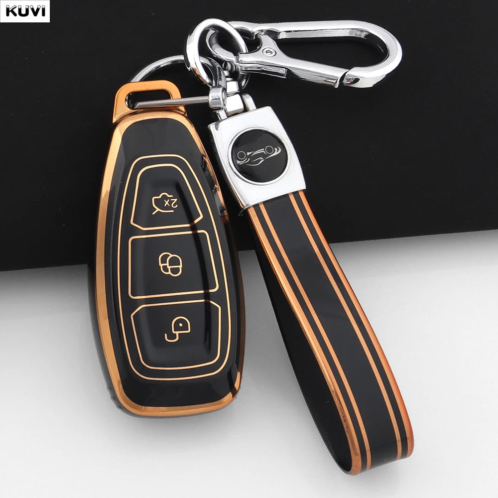 New TPU Car Smart Key Case Cover Shell For Ford Focus 3 4 ST Mondeo MK3 MK4 Fiesta Fusion Kuga Ecosport Protect Fob Accessories