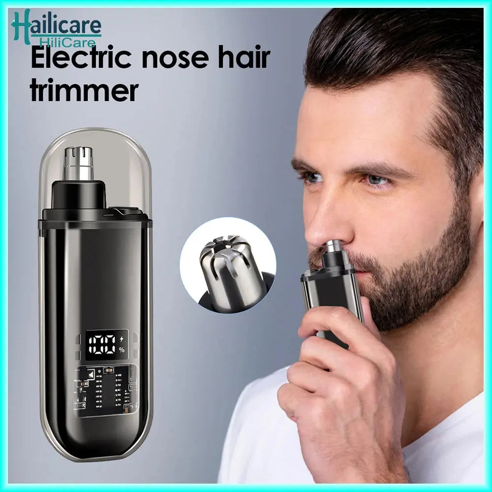 Electric Nose Hair Trimmer Rechargeable with Digital Display 6000 Rpm Mini Pocket Nose Ears Hair Shaving Eyebrow Trimmers Clippe Smart_Life_Tech