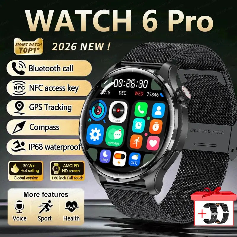 2026 New GPS SmartWatch BluetoothCall IP68 Waterproof AMOLED Screen Custom AOD Watch Face Sport Smartwatch Men Women Android iOS Smart_Life_Tech