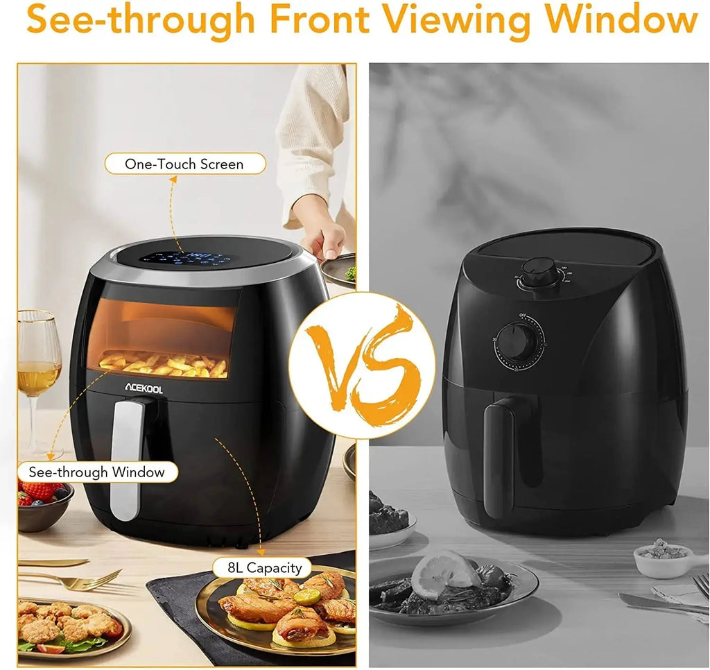 Air Fryer Oven Digital Large 7.7L Rapid Air Circulation,Air Fryers With Touch Screen Viewable Window Dishwasher Safe Accessories Smart_Life_Tech