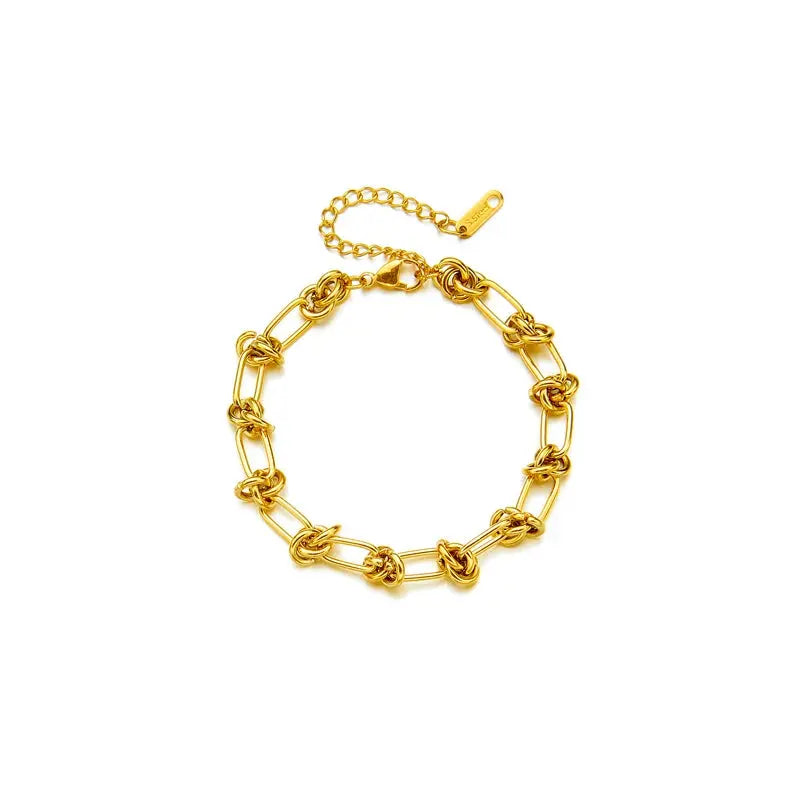 DIEYURO 316L Stainless Steel Gold Silver Color Twist Knot Necklace Bracelets For Womens Girl New Fashion Non-fading Jewelry Set Smart_Life_Tech