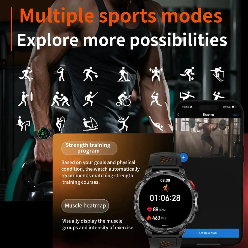 2026 New Military T-Rex3 Ultra 1100mAh Battery Smart Watch 5 ATM Waterproof Compass GPS Sports tracker Outdoors Smartwatches Smart_Life_Tech
