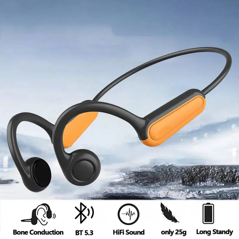 2025 True Bone Conduction Earphones Bluetooth 5.3 Sports Wireless Headphones Ear Hook Waterproof Headset for Running Driving Smart_Life_Tech