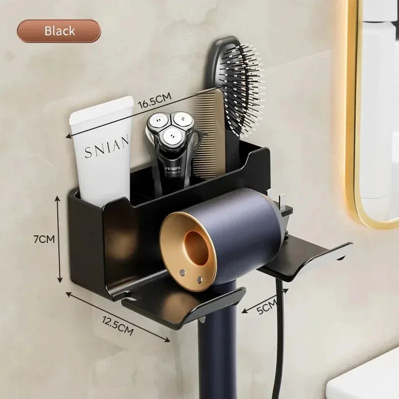 Hair Dryer Holder Wall Dryer Cradle Straightener Stand Hairdryer Organizer Box Toilet Blower Holder Shelf Bathroom Accessories Smart_Life_Tech