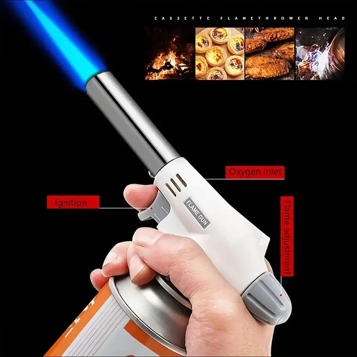 Camping Baking Barbecue Gas Torch Welding Fire Maker Lighter Butane Burner Flame Metal Flame Gun WeldingTorch Lighter Heating Smart_Life_Tech