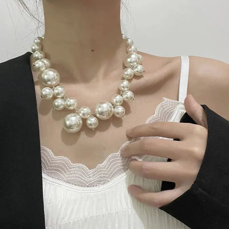 Elegant Imitation Pearl Women's Necklace Big Pearls Beads Choker Necklaces Party Wedding Bride Necklace Jewelry Girls Gifts Smart_Life_Tech