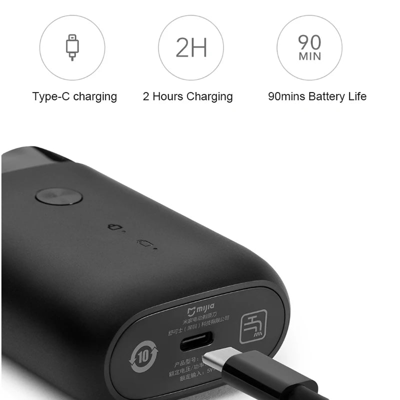 XIAOMI Mijia Electric Shaver S100 Portable Razor for Men- Mini Travel Beard Trimmer Type-C Rechargeable Waterproof Shaving Tool