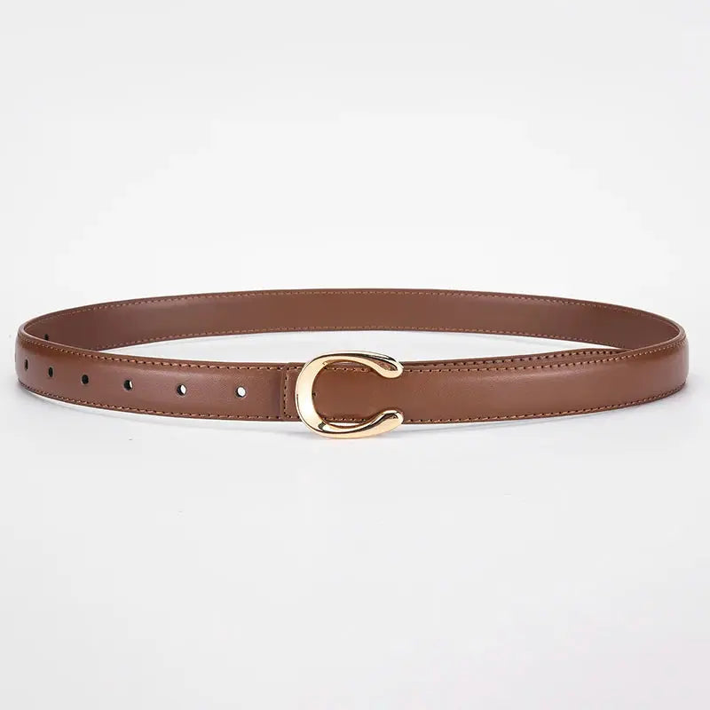 High-quality Women's Fashionable Belt C-shaped Buckle Smooth Buckle Temperament Double-sided Gift For Mother Using Belt Smart_Life_Tech