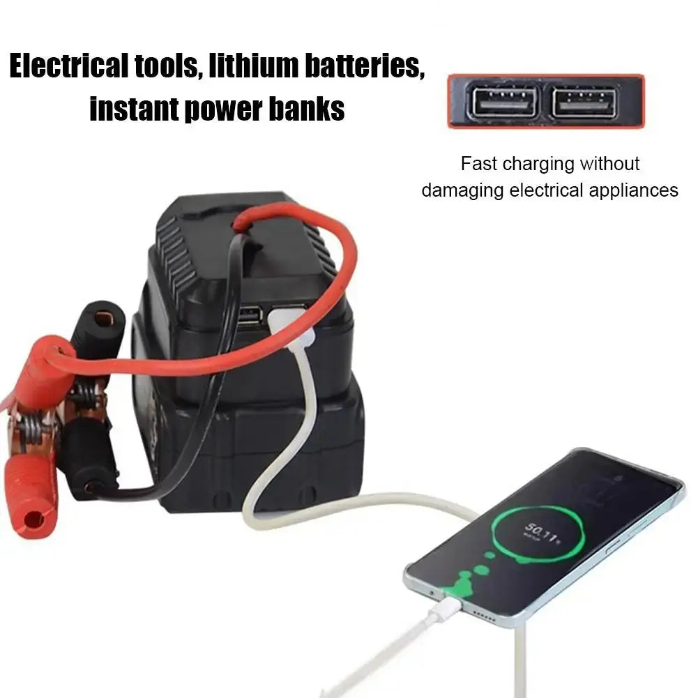 Car Lithium Battery Converter Charger Clip Auto Igniter Jump Starter For Makita Booster Cable Adapter Emergency Power DIY Tools Smart_Life_Tech