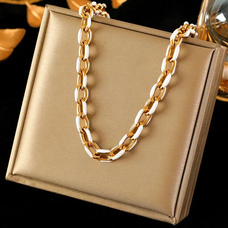 EILIECK 316L Stainless Steel Metal Chain Necklace For Women Fashion 18K Gold Plated Neck Chain Waterproof Jewelry Lady Gift Smart_Life_Tech