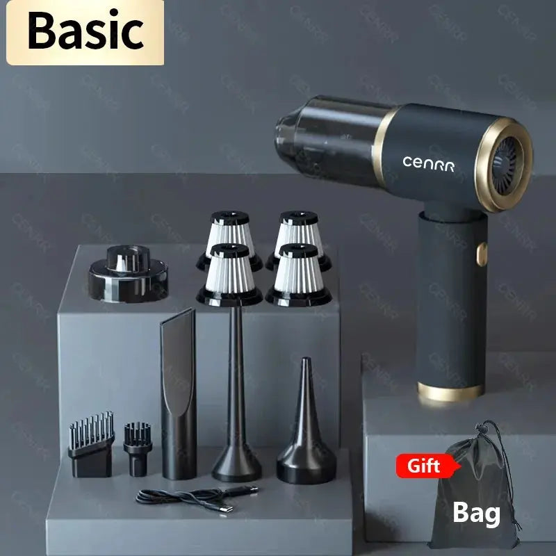 CENRR 140000PA Car Vacuum Cleaner Mini Powerful Handheld  Wireless Cleaner Strong Suction for Blower Home Appliance Smart_Life_Tech